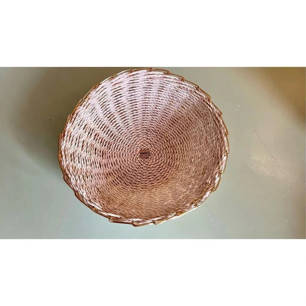 Traditional African Woven Basket Natural 10”x3.5” Decor Handmade